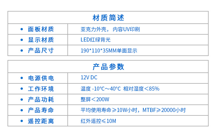 廁所門頭狀態(tài)顯示產(chǎn)品參數(shù) 廁所門頭狀態(tài)顯示產(chǎn)品參數(shù)