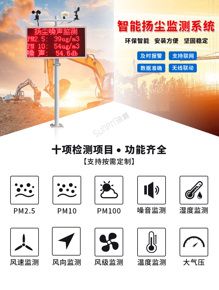 噪聲揚(yáng)塵監(jiān)測(cè)看板產(chǎn)品引言 噪聲揚(yáng)塵監(jiān)測(cè)看板產(chǎn)品引言