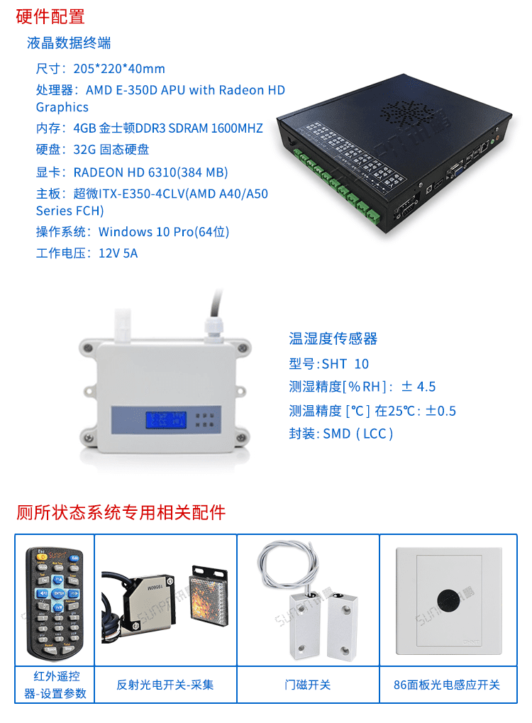 廁位狀態(tài)匯總顯示屏配套硬件 廁位狀態(tài)匯總顯示屏配套硬件