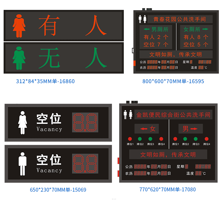 廁位狀態(tài)匯總顯示屏案例參考 廁位狀態(tài)匯總顯示屏案例參考