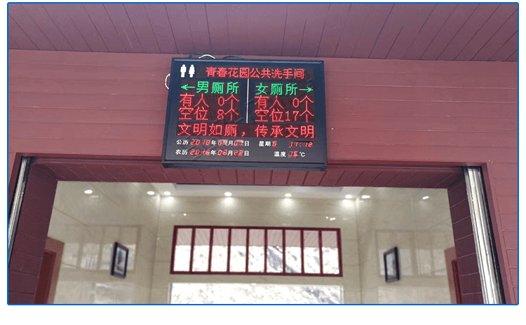 廁所有人無人狀態(tài)顯示屏應(yīng)用場(chǎng)景