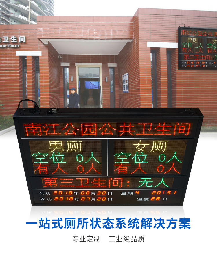 智慧廁所蹲位使用狀態(tài)顯示屏產(chǎn)品引言 智慧廁所蹲位使用狀態(tài)顯示屏產(chǎn)品引言