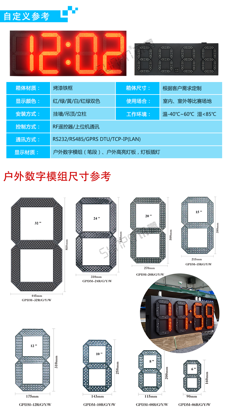 戶外倒計(jì)時(shí)顯示屏尺寸參考 戶外倒計(jì)時(shí)顯示屏尺寸參考