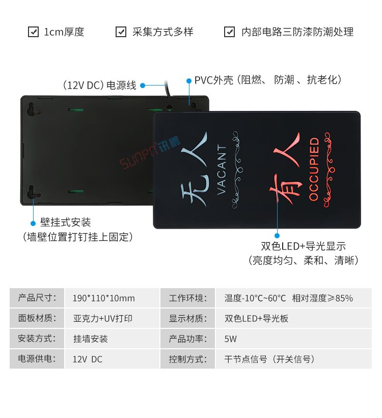 廁所有人無人顯示牌產(chǎn)品參數(shù) 廁所有人無人顯示牌產(chǎn)品參數(shù)