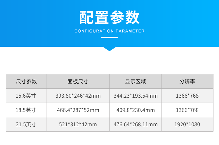 工業(yè)觸摸一體機(jī)-配置參數(shù) 工業(yè)觸摸一體機(jī)-配置參數(shù)
