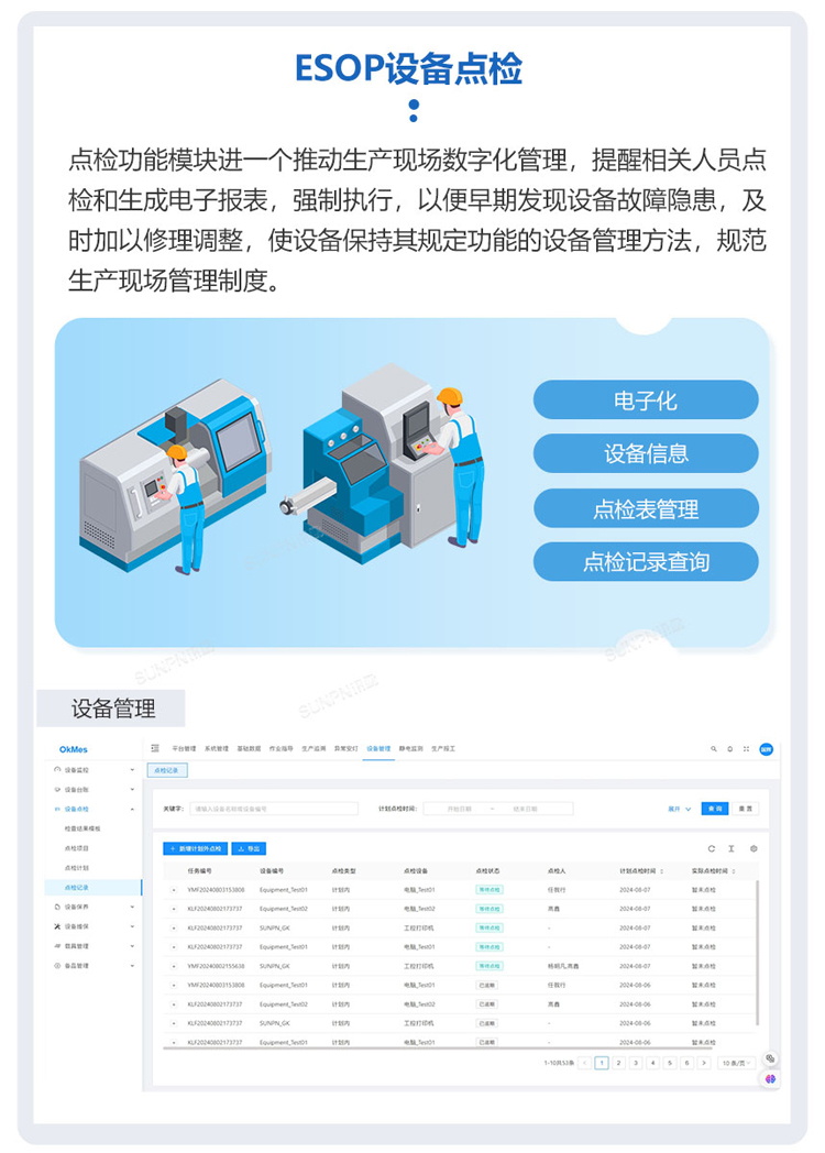 ESOP系統(tǒng)-設(shè)備點檢功能 ESOP系統(tǒng)-設(shè)備點檢功能