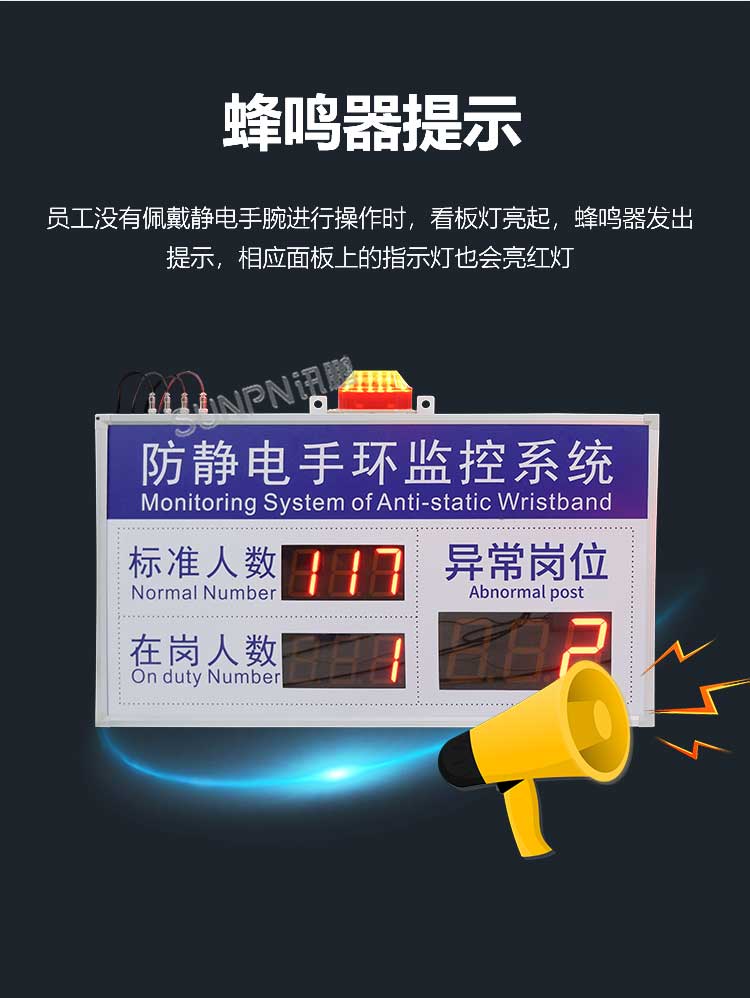 防靜電監(jiān)控看板聲光告警功能
