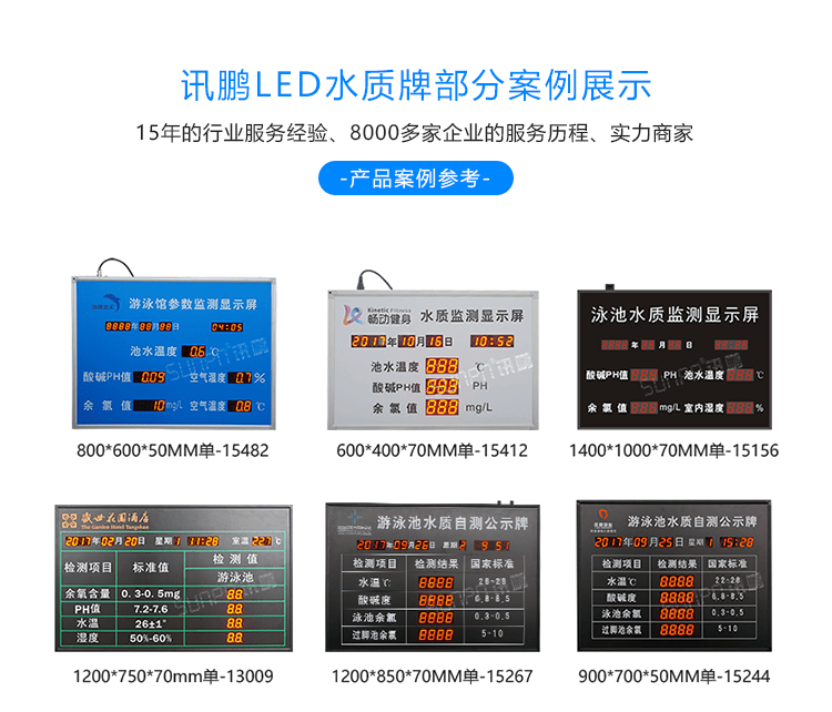 訊鵬泳池水質(zhì)實(shí)時(shí)監(jiān)測(cè)顯示屏-樣式參考 訊鵬泳池水質(zhì)實(shí)時(shí)監(jiān)測(cè)顯示屏-樣式參考