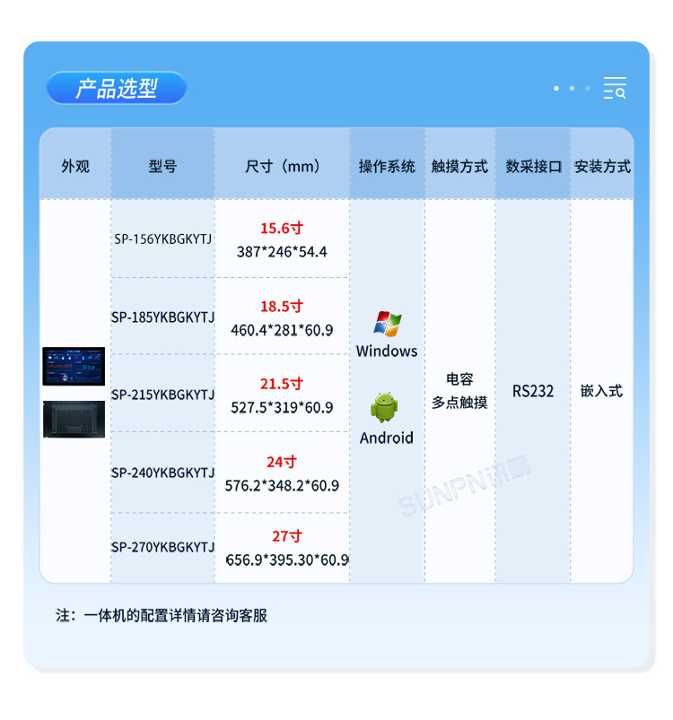 電容觸控一體機(jī)-產(chǎn)品選型 電容觸控一體機(jī)-產(chǎn)品選型