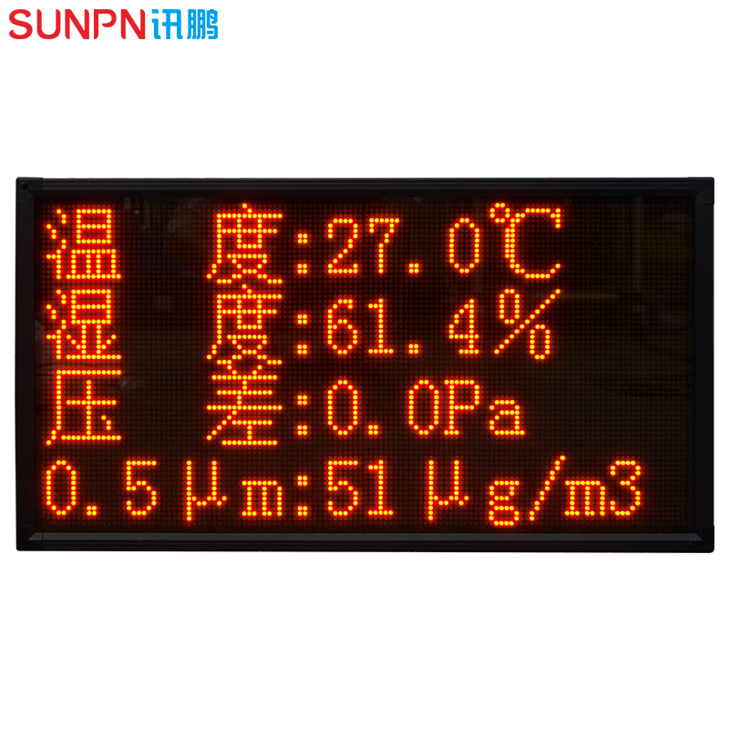 溫濕度壓差PM2.5LED顯示屏_環(huán)境監(jiān)控電子看板_訊鵬